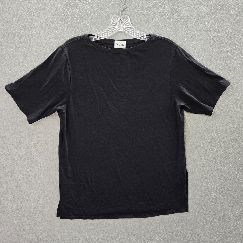 Lululemon Women Top 8 Black Shirt Crew Neck Short Sleeve‎ Pullover Tee